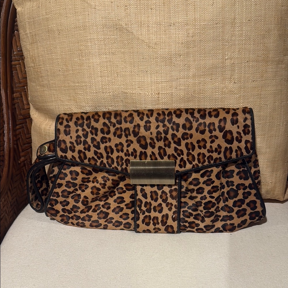 Kooba Leopard Print Wristlet Clutch